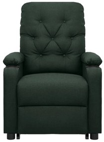 Poltrona elevatória de massagens tecido verde-escuro