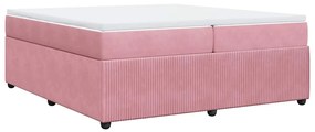 Cama com molas/colchão 200x200 cm veludo rosa