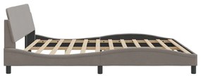 Cama sem colchão 200x200 cm tecido cinzento-acastanhado