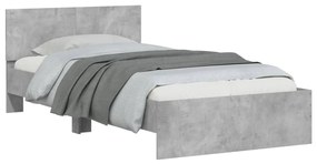 Estrutura de cama c/ cabeceira derivados madeira cinza-cimento