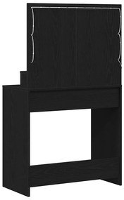 Mesa de Maquilhagem vidaXL com Luzes de LED Carvalho Preto 79x41x135 c