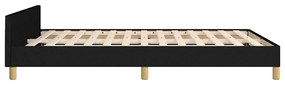 Estrutura de cama sem colchão 140x190 cm tecido preto