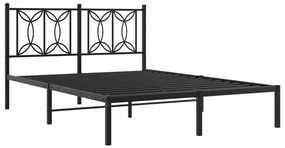 Estrutura de cama com cabeceira 140x190 cm metal preto