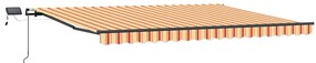 Toldo Retrátil Manual com LED Amarelo e Laranja 400x300 cm