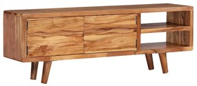 Móvel de TV madeira maciça c/ portas esculpidas 117x30x40 cm