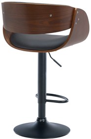 Banco de bar Portmore em couro sintético 52 x 87-108 x 52 cm Cor Nogueira + Preto