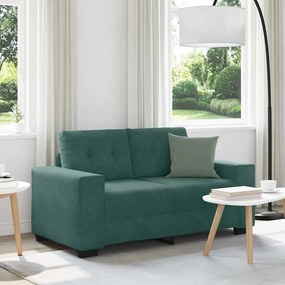 Sofá Loveseat Verde Escuro 120 cm em Veludo da vidaXL