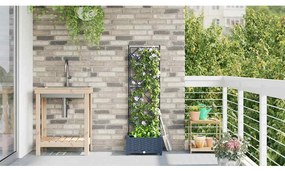 Vaso de Jardim com Treliça Cinza 40x40x125.5 cm