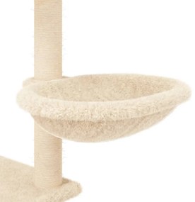 Árvore para gatos c/ postes arranhadores sisal 153 cm cor creme