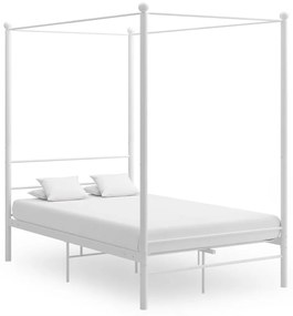 vidaXL Estrutura de cama com dossel 120x200 cm metal branco