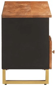 Móvel de TV 100x33,5x46 cm mangueira maciça castanho e preto