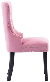 Cadeiras de jantar 2 pcs veludo rosa