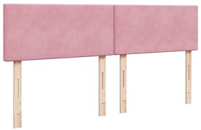Estrutura de cama otomana com colchão 160x200 cm veludo rosa