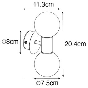 Candeeiro de parede moderno ouro IP44 2 luzes - Cederic Moderno