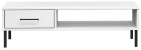 Mesa de centro c/ pernas de metal pinho maciço OSLO branco