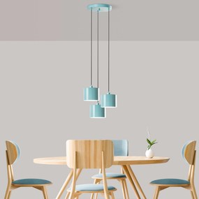 Chandelier Duz – Turquesa – Diâmetro 45 cm, Altura Total 75 - 110 cm