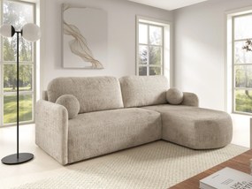 Sofá de canto Greensboro 101, Cama com arrumação, 212x160x95cm, 100 kg, Pernas: Plástico