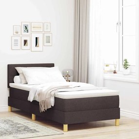 vidaXL Cama Box Spring com Colchão Marrom Escuro 90x190 cm Tecido