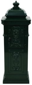 Caixa correio coluna estilo vintage alumínio inoxidável verde