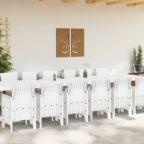 Conjunto de Jantar de Jardim 15 pcs Branco Grande Plástico