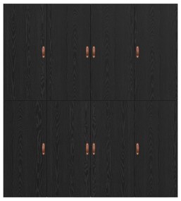 Estrutura de Cama de Armazenamento vidaXL Carvalho Preto 180x200 cm