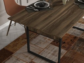 Mesa de Jantar "Lost" – 180x91x77.6 cm – Nogueira – Design Industrial