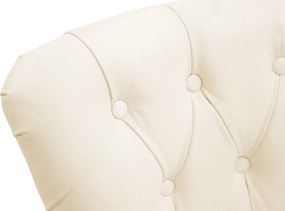 Banco de bar Lakewood em couro verdadeiro, creme