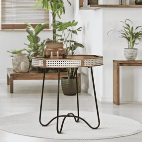 MESA DE APOIO FUJI Ø 60X60,5 CM CASTANHA