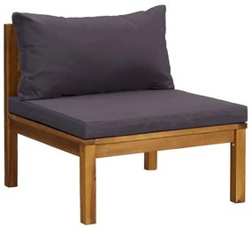 5 pcs conjunto lounge de jardim c/ almofadões acácia maciça