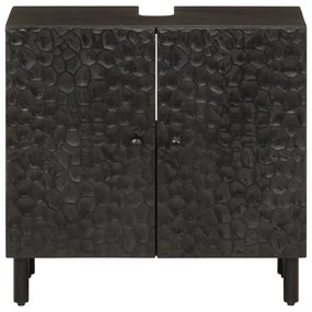 Armário para lavatório 62x33x58 cm mangueira maciça preto