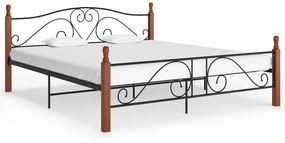 vidaXL Estrutura de cama 200x200 cm metal preto
