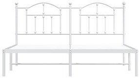 Estrutura de cama com cabeceira 160x200 cm metal branco