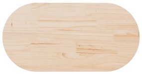 Tampo de mesa oval 100x50x2,5 cm madeira de pinho maciça