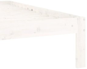 Estrutura de cama 120x200 cm pinho maciço branco