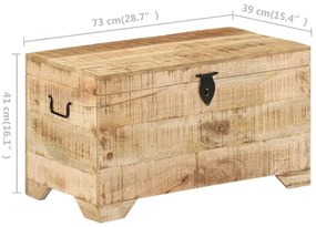 Arca de arrumação madeira de mangueira áspera maciça