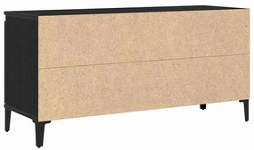 Armário de TV vidaXL Preto Carvalho 102x35x50 cm de Madeira de Engenha