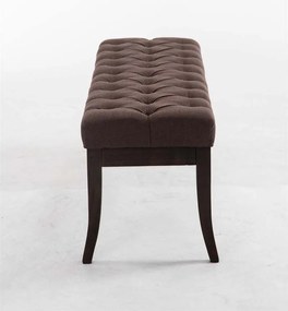 Banco Ramses em tecido com estrutura em antigo escuro 46 x 120 x 38 cm Castanho
