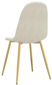 Cadeiras de jantar 2 pcs veludo branco nata