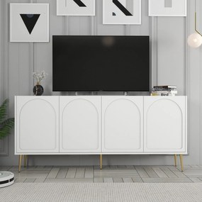 Console Lyon – Branco/Dourado – 180 cm x 80 cm x 35 cm