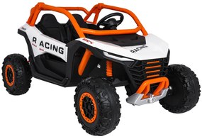 Carro elétrico para Crianças 4X4 2 Lugares 24V RACING Road 2000, Pneus	Espuma EVA, Assento couro ecológico Branco