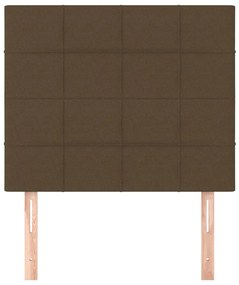 Cabeceira de cama 2 pcs tecido 100x5x78/88 cm castanho -escuro