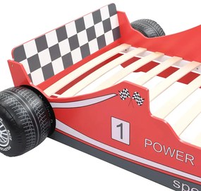 Cama carro de corrida para crianças 90x200 cm vermelho