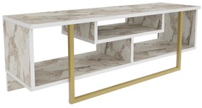 Móvel TV Asal – Branco/Dourado – 120 cm x 35,2 cm x 40,2 cm