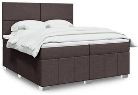 vidaXL Cama com molas/colchão 200x200 cm tecido castanho-escuro