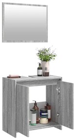 2 pcs conjunto móveis WC derivados de madeira sonoma cinza