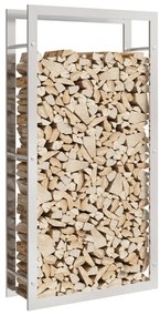 Suporte para lenha 80x28x154 cm aço inoxidável