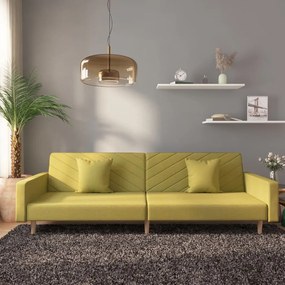 Sofá-cama 2 lugares com duas almofadas tecido verde