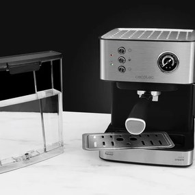 Máquina de café Cecotec Express Power Espresso 20 Profissional 850 W, 20 bares, manômetro, tanque de 1,5L, braço de saída duplo, vaporizador, superfíc