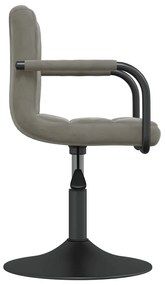 Cadeiras de jantar giratórias 4 pcs veludo cinzento-claro