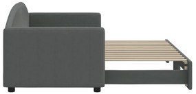 Sofá-cama com gavetão 80x200 cm tecido cinzento-escuro